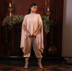Peach boatneck cape