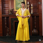Yellow tunic kurta sharara