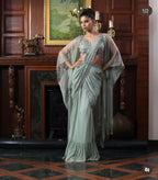 Green onaya drape saree