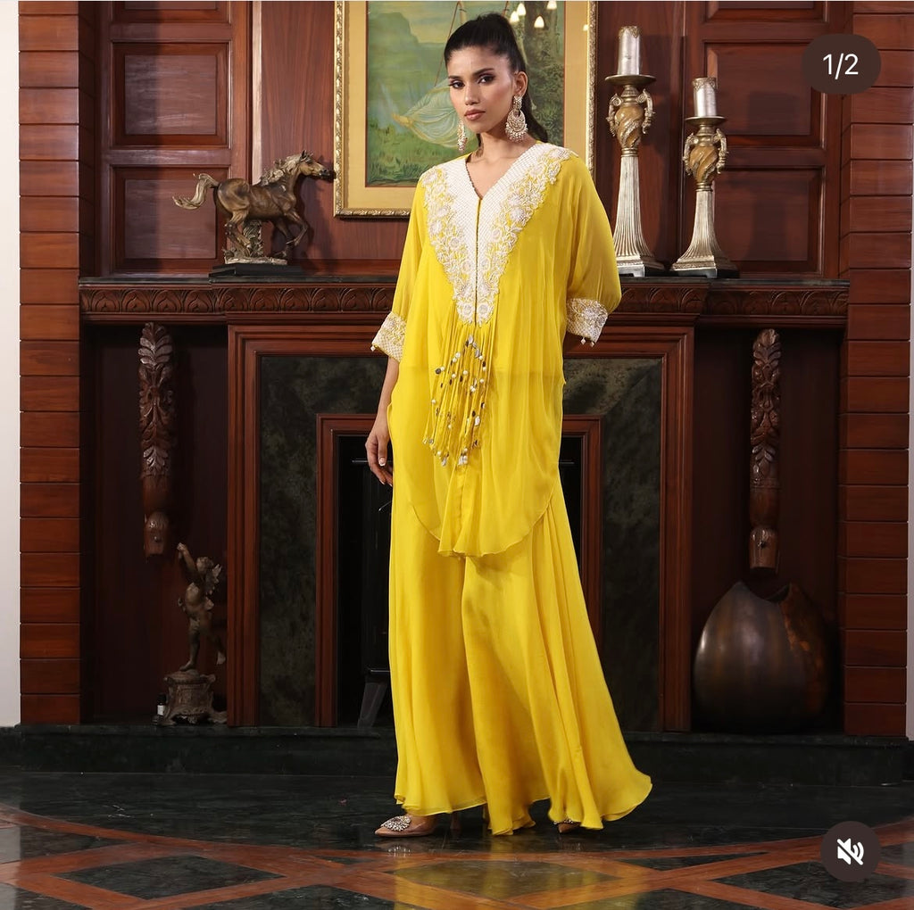 Yellow tunic sharara