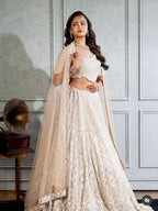 Ivory floral lehenga