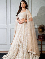 Ivory floral lehenga