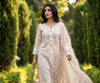 Naira | Peach Cotton Kurta Set