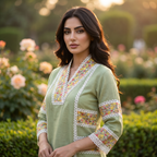 Falak | Green Linen Satin Co-ord Set