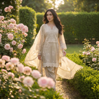 Rania | Beige Cotton Kurta Set