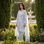 Naaz | Sky Blue Mul Chanderi Kurta Set