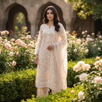 Naira | Peach Cotton Kurta Set