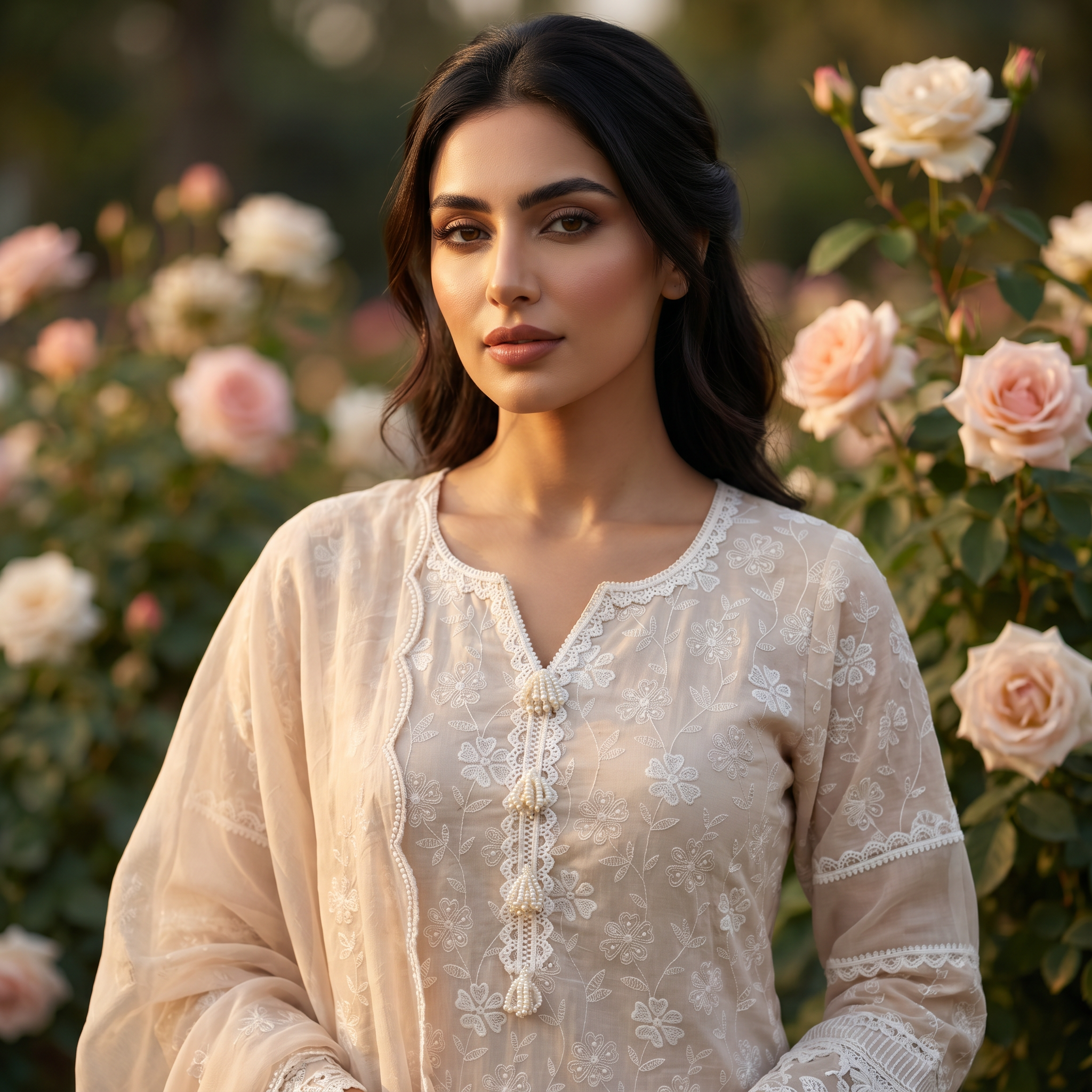 Naira | Peach Cotton Kurta Set