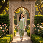 Falak | Green Linen Satin Co-ord Set